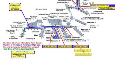Kaart van Philadelphia airport