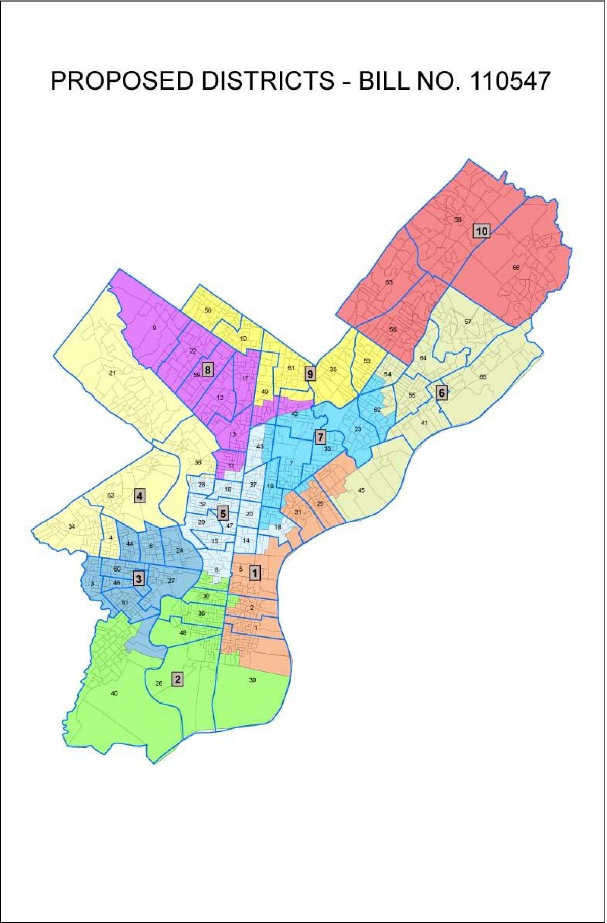 kaart van de Philly gebied