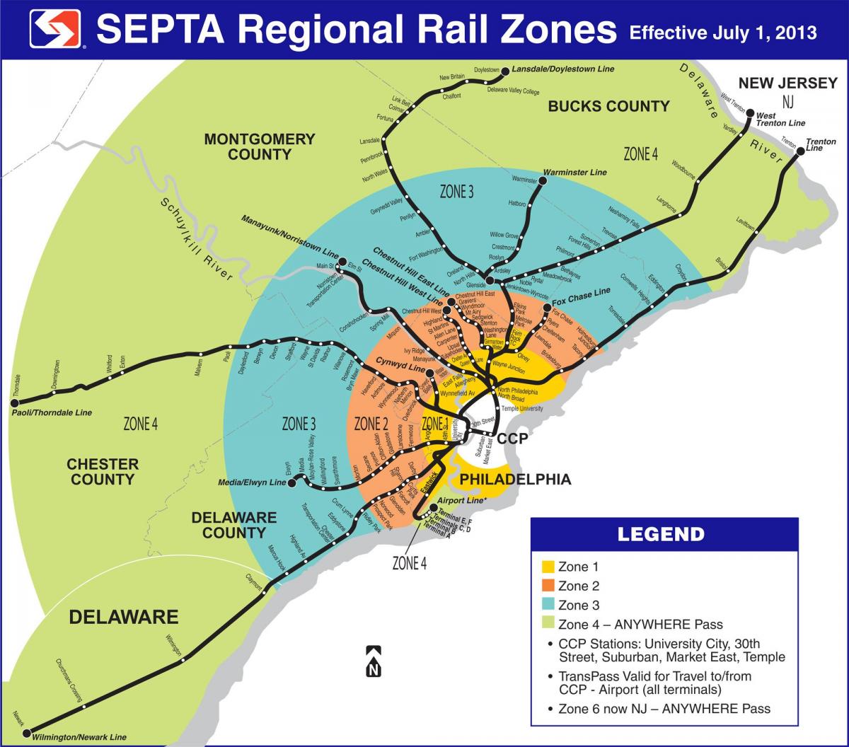 kaart van Septa zone